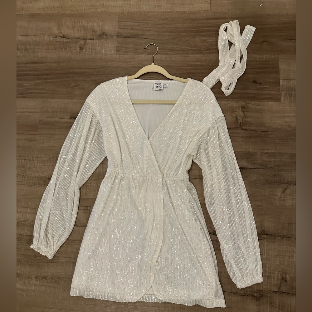 Princess Polly white sequin dress